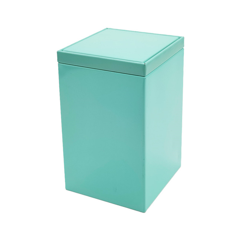 good quality Blue Square Decorative Metal Tea Tin Box for Loose Leaf Tea Storage wholesale