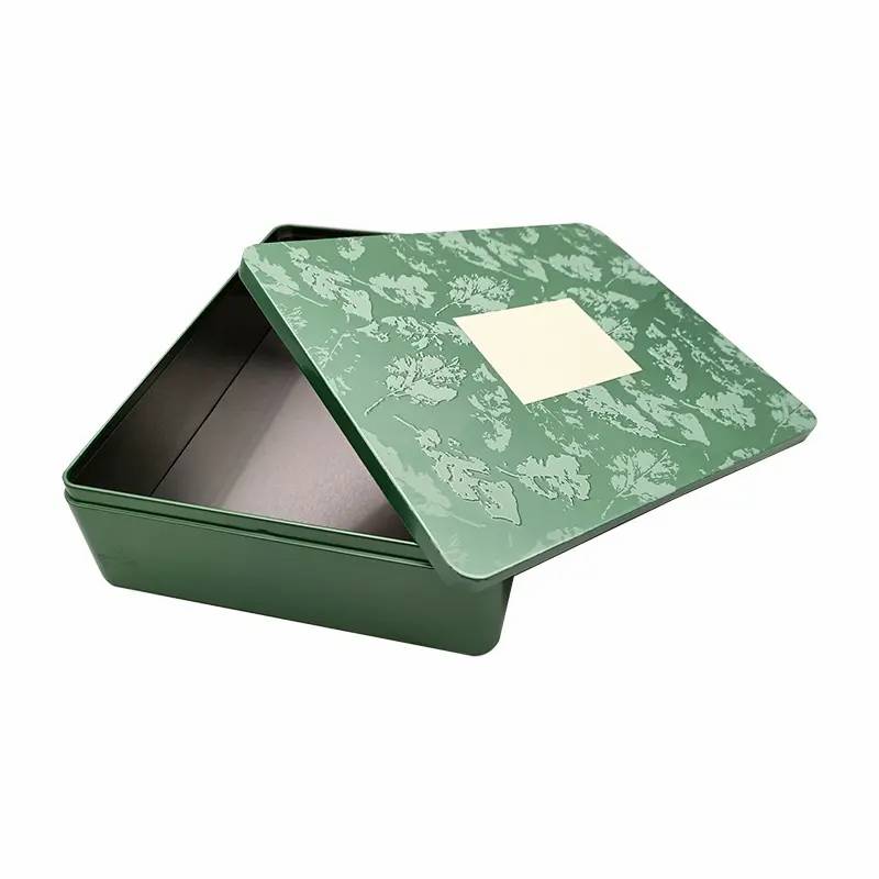 Wholesale Custom Logo Tin Gift Box Rectangular Food Cookie Tin Gift Box