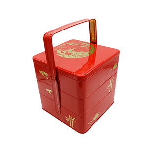 Storage Metal Document Printed Tin Box With Hinged Lid