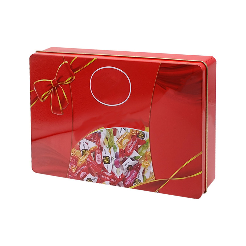 good quality Shiny and Durable Rectangular Red Metal Candy Tin Box for Sweet Treats wholesale