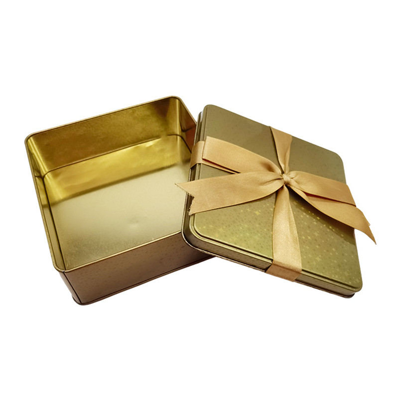 Luxurious Custom Wholesale Rectangular Metal Gift Box Tin with Gift Tin Box