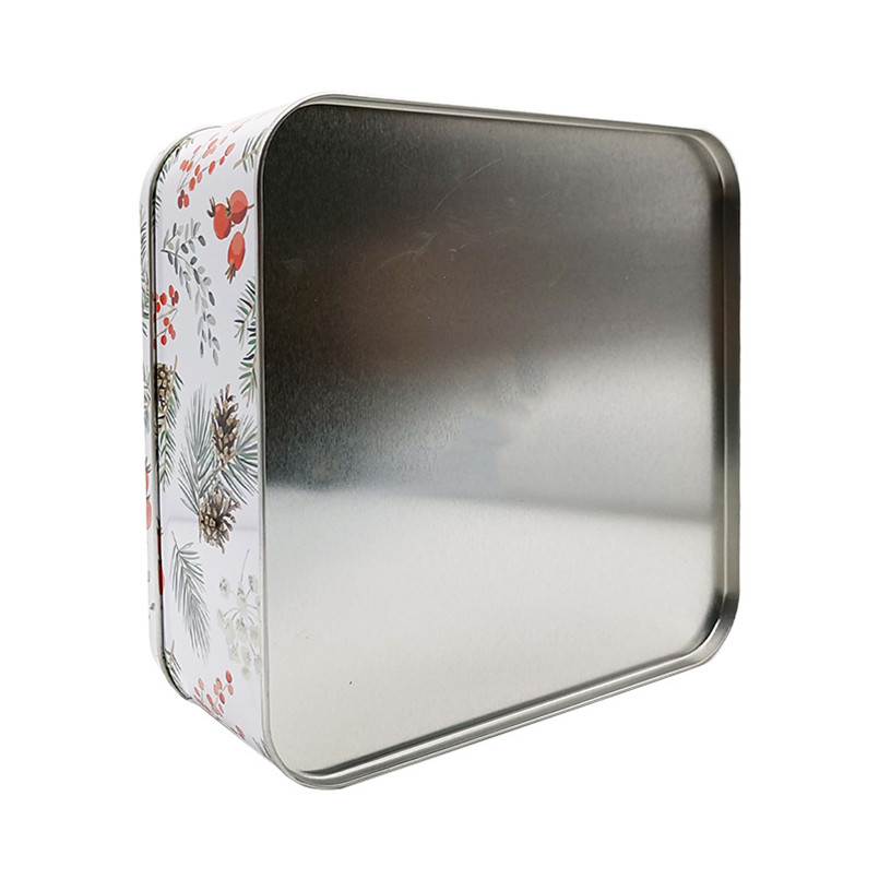 Personalized Metal Storage Containers Custom Square Cookie Tin Boxes