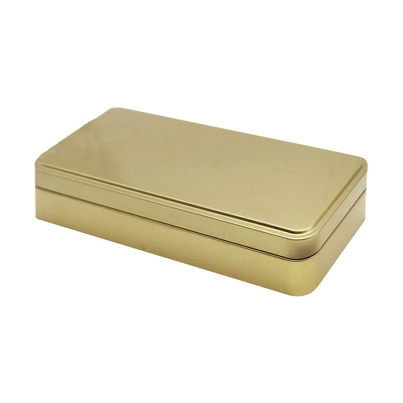 Exquisite Gold Rectangular Gift Tin Box and Durable Tin Box Rectangular for Stylish Storage and Packaging