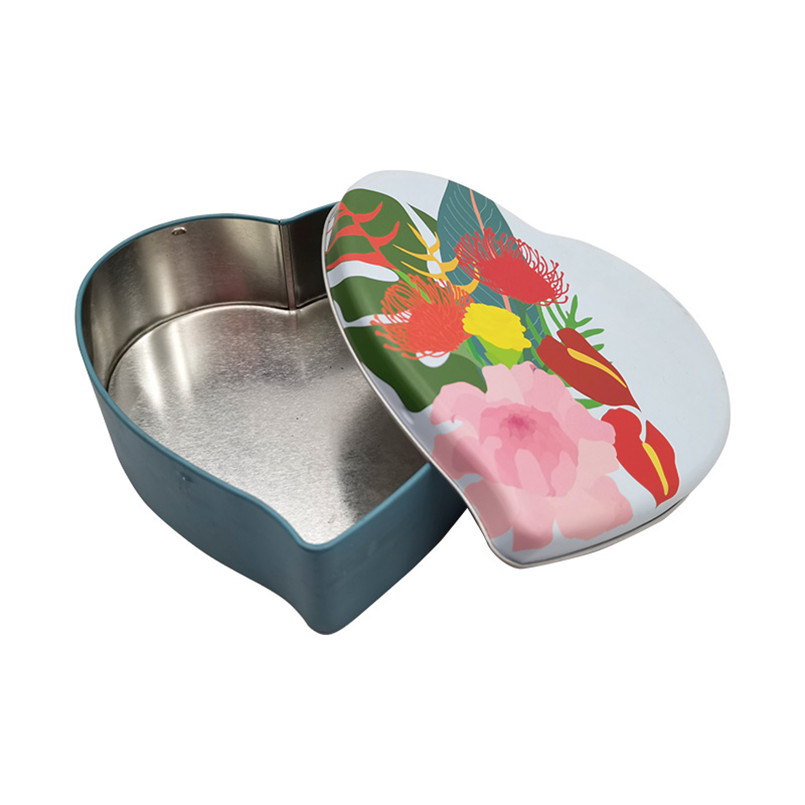 good quality Logo Design Printed Custom Heart Shape Metal Candy Tin Box wholesale