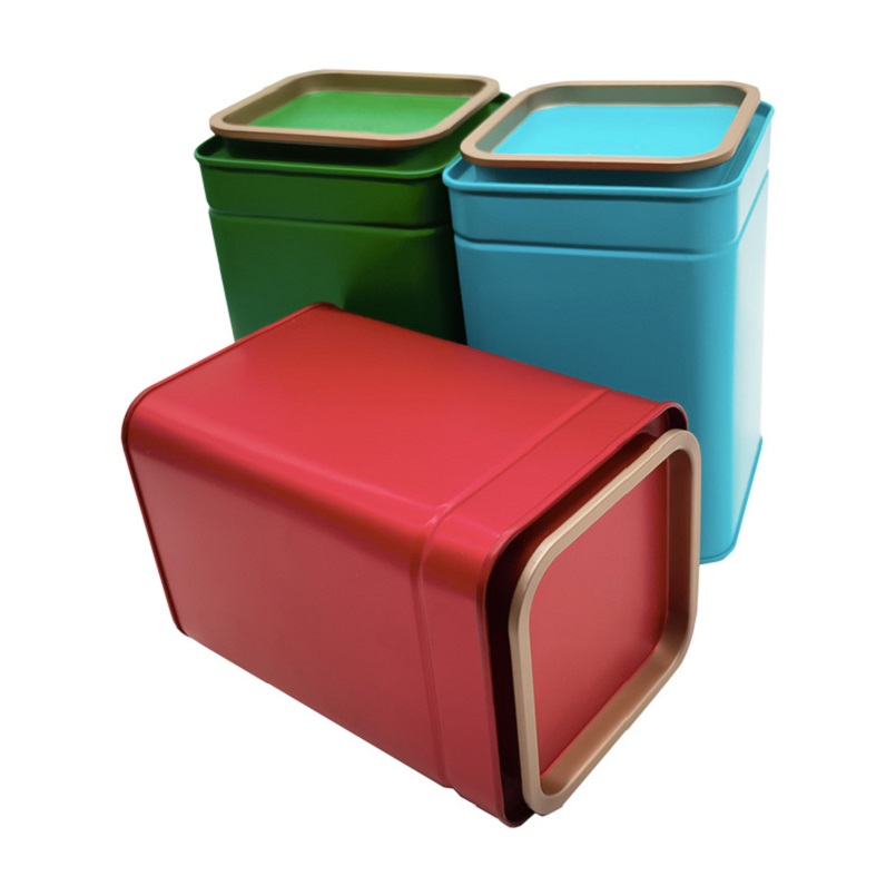 High Quality Colored Printing Food Storage Packaging Tinplate Square Tea Tin