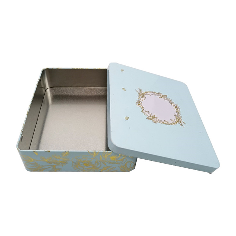 good quality Fashion Security Blue Color Rectangle Shape Customized Cosmetic Tin Box wholesale