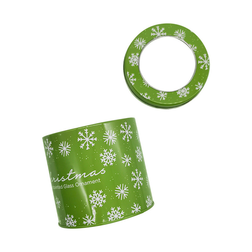 Eco-friendly Printing Metalized Custom Holiday Cookie Tins with Window