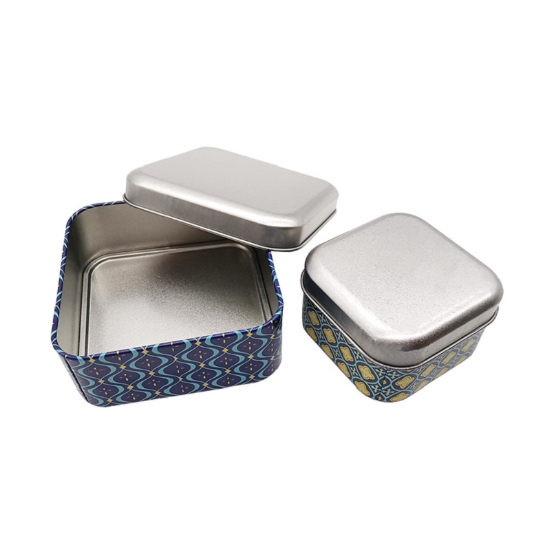 Wholesale Price Custom Eco Printing Tinplate Square Cookie Tin Box Bulk