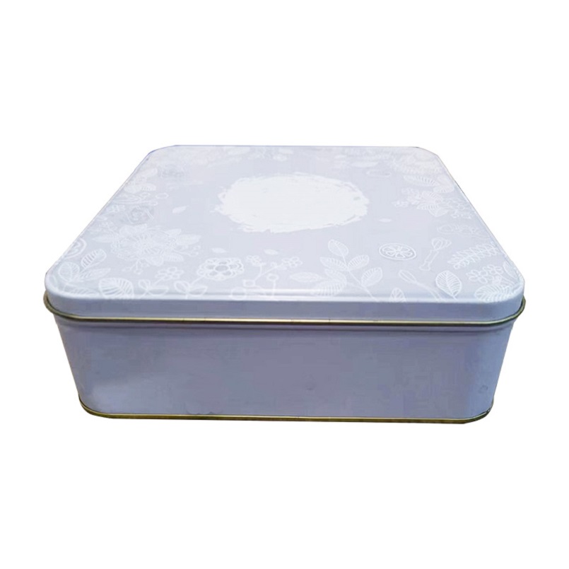 Custom New Design Eco-friendly Square Cookies Chocolate Tin Can