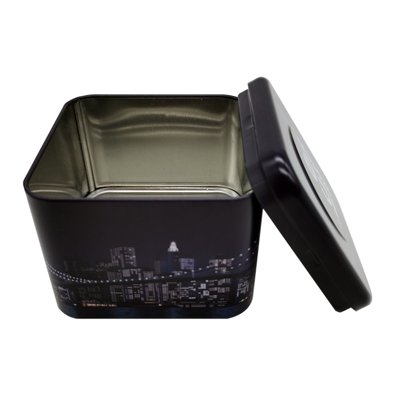 Custom Printed Food Accessible Recyclable Square Coffee Tin Cans