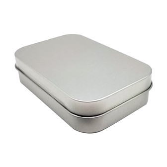 good quality White Silver Plain Hinged Matte Black Rectangular Metal Tin Box wholesale