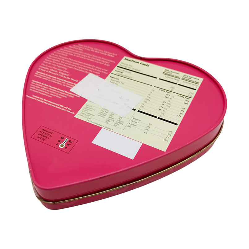 Valentine Decorative Custom Heart Shaped Metal Chocolate Tin Gift Box Packaging