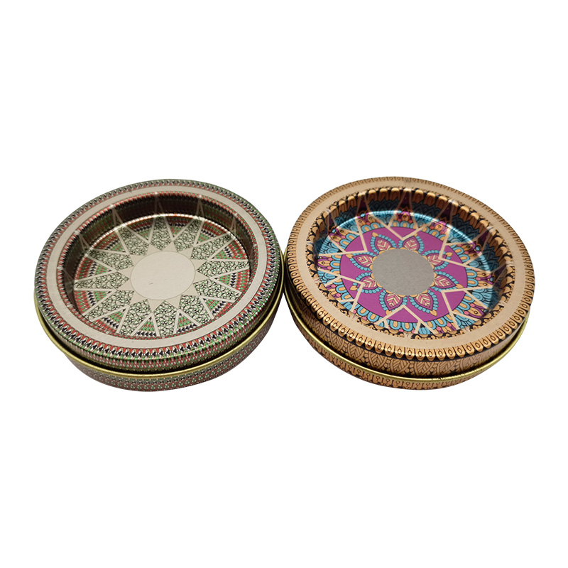 Round Candy Mint Gift Christmas Decoration Metal Packing Tin Box