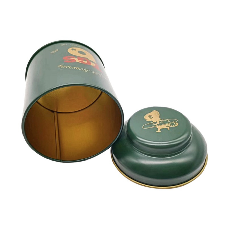 Factory Wholesale Custom Logo Design Small Metal Round Cookie Tin Container