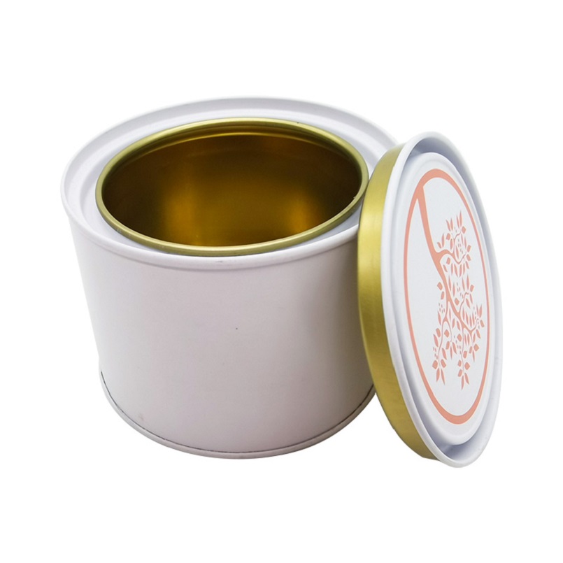 Food Grade Storage Custom Logo White Mini Round Coffee Tin Can Packaging