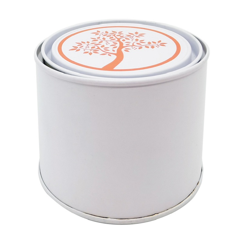 Food Grade Storage Custom Logo White Mini Round Coffee Tin Can Packaging