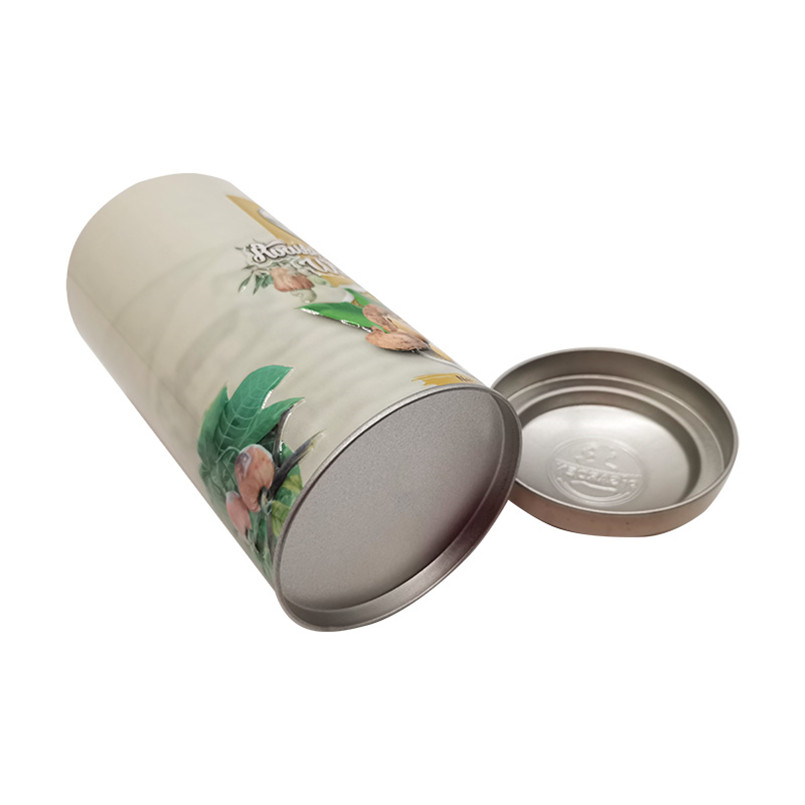 Custom Printed Recycled Tinplate Round Can Thin Tin Box for Nuts Chocolate