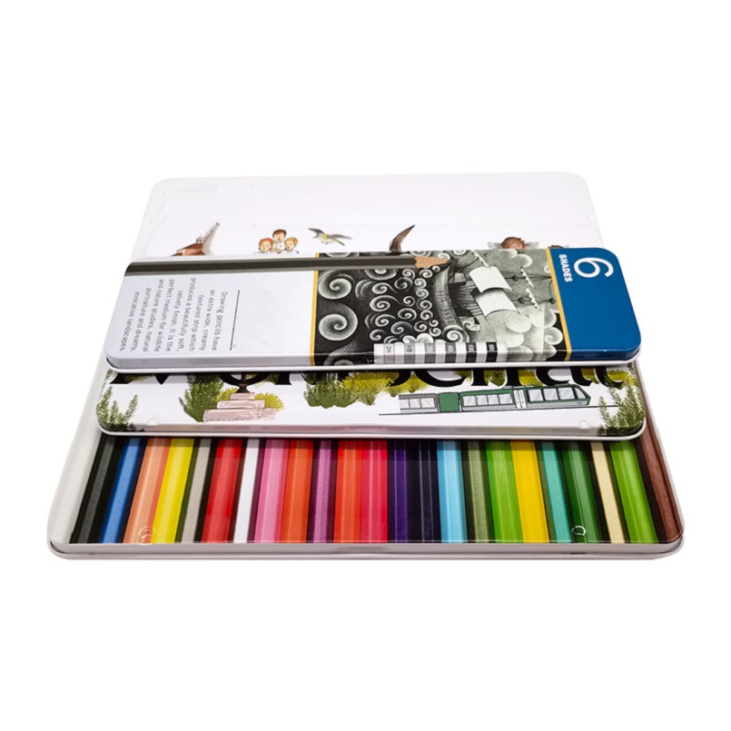 Eco-friendly Ink Printing Rectangle Custom Metal Tin Pencil Case