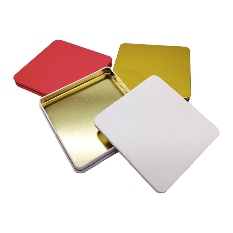 High Oxidation Resistance Noprinting Bulk Portable Golden Mini Metal Square Tins