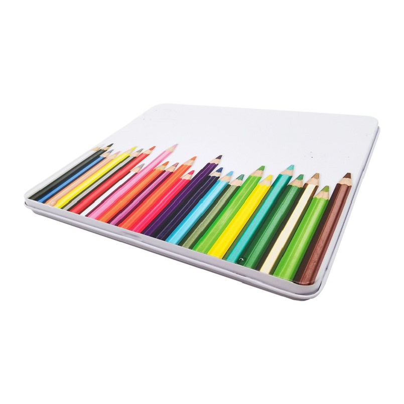 good quality Eco-friendly Ink Printing Durable Rectangular Metal Color Pencil Tin Box wholesale