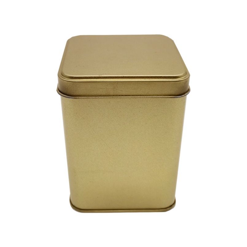 good quality High Strength Food Safe Sealed Storage Square Metallic Gold Tin Box for Tea wholesale