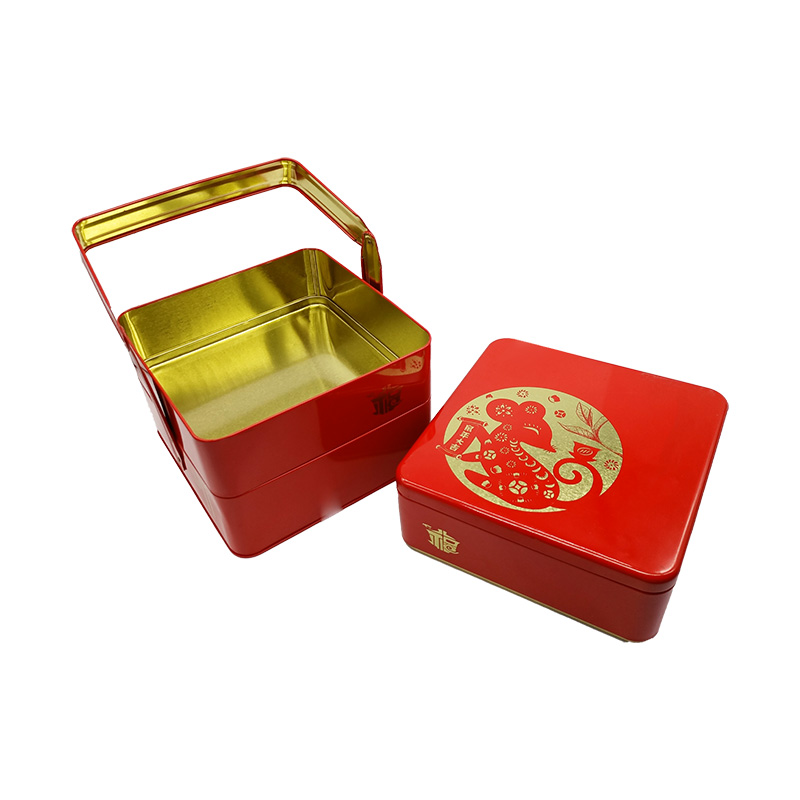 Black Bakery Food Storage Metal Package Box Mooncake Festival Gift Tin Can