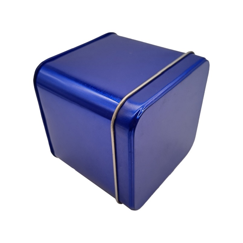 Classic Stylish Multiple Mini Square Food Grade Container Blue Tea Tin Gift Box