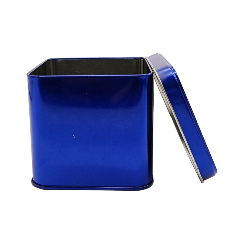 good quality Classic Stylish Multiple Mini Square Food Grade Container Blue Tea Tin Gift Box wholesale