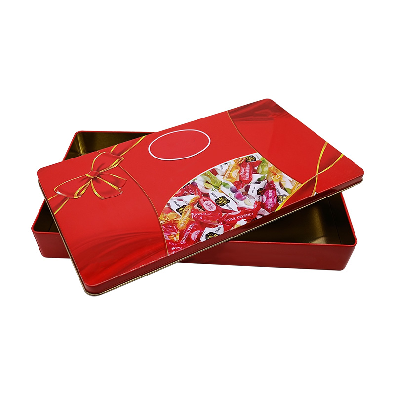 Custom Rectangular Food Grade Cookie Tin Can Metal Tin Box For Gift