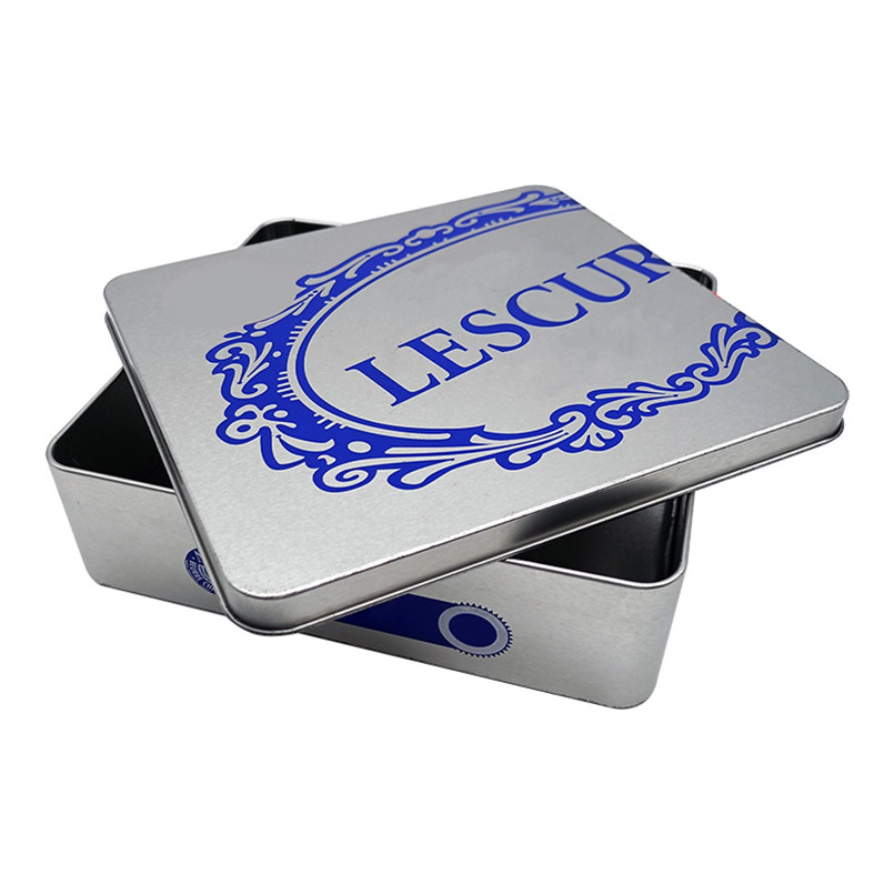 Logo Printing Recycled Food Grade Packing Container Silver Custom Tin Can For Cookies