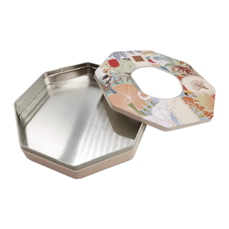 Fashionable Food Grade Tinplate Large Printed Customised Cookie Box Tin