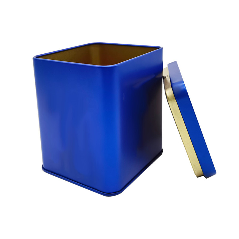 High Quality Tinplate Customized Stylish Small Size Blue Square Can Tin for Tea