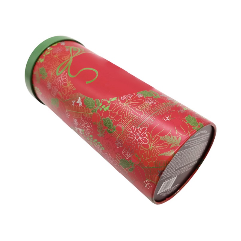 Decorative Printing Airtight Seal Christmas Tea Round Empty Metal Tin Can