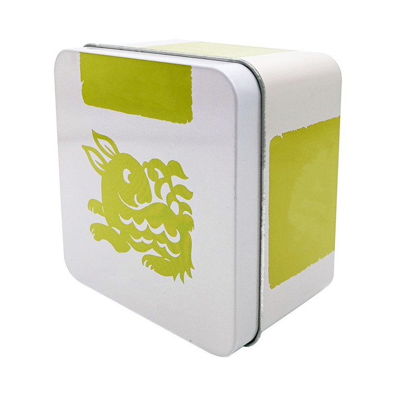 Simple Decoration Printing Recycled White Cookie Square Mini Metal Can