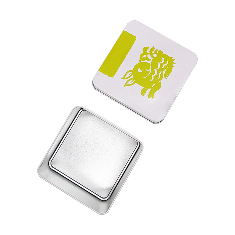 Simple Decoration Printing Recycled White Cookie Square Mini Metal Can