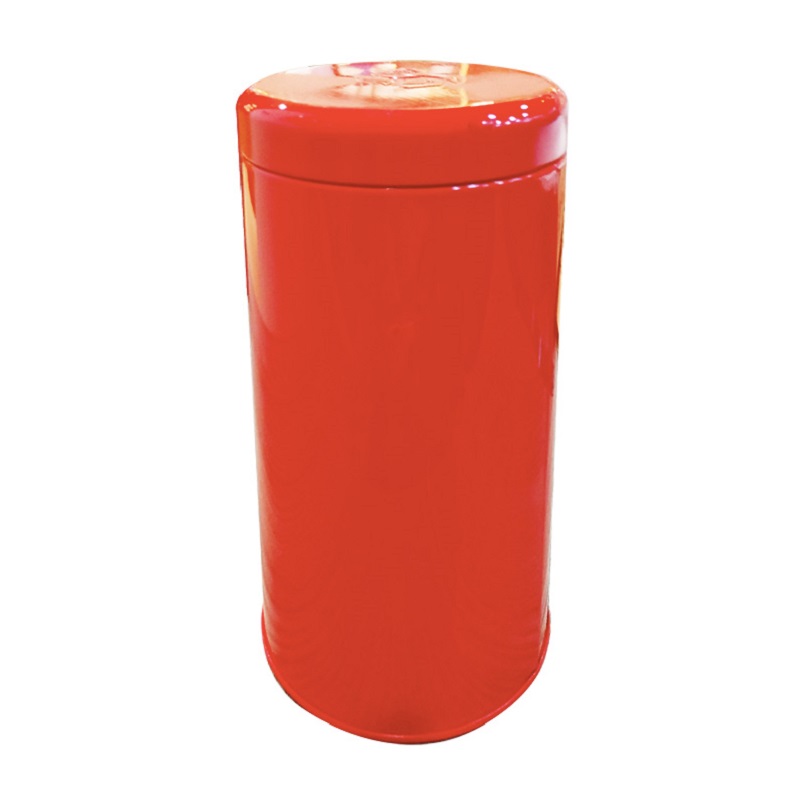 Best Selling Eco-Friendly Printed Tinplate Red Cylinder Tea Tin Can