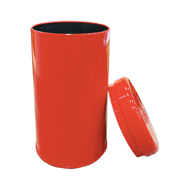 Best Selling Eco-Friendly Printed Tinplate Red Cylinder Tea Tin Can