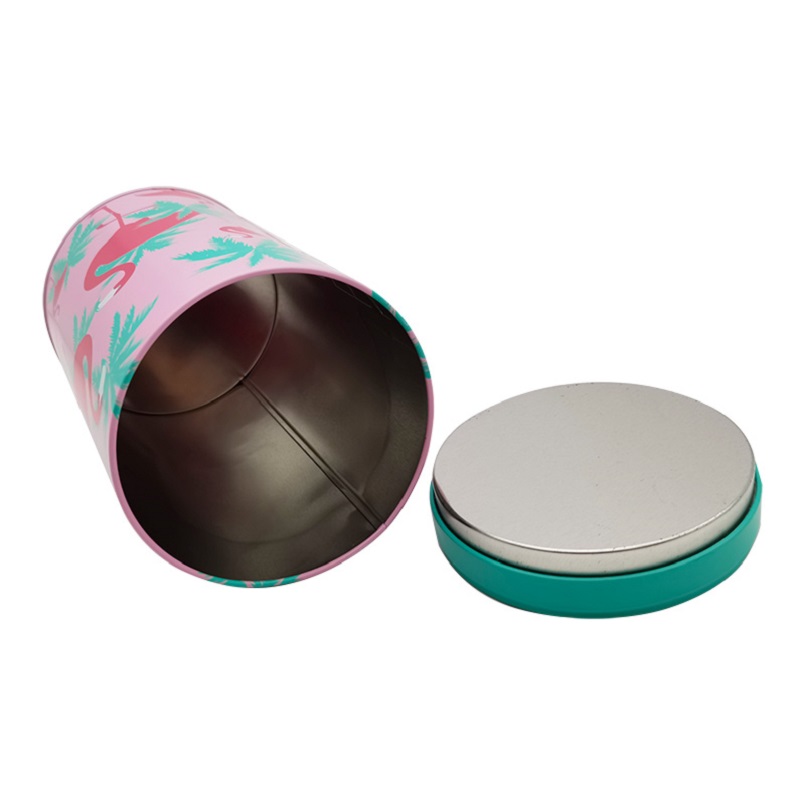 Wholesale Eco-Friendly Colored Printed Cylinder Cookie Metal Tin Box Container Tube